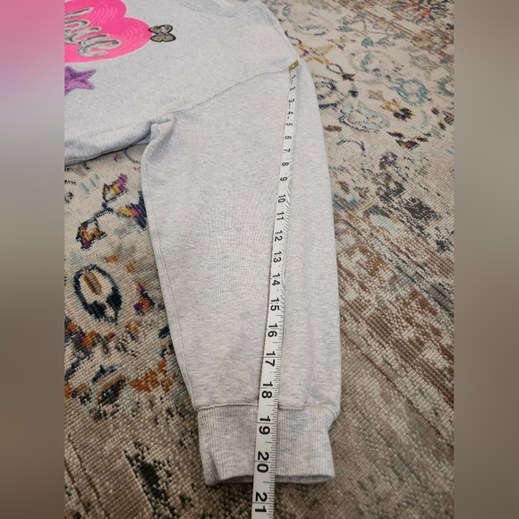 Abercrombie & Fitch, Upcycled Grey Oversized Sweatshirt Sequins Heart, sx XL - Picture 10 of 14